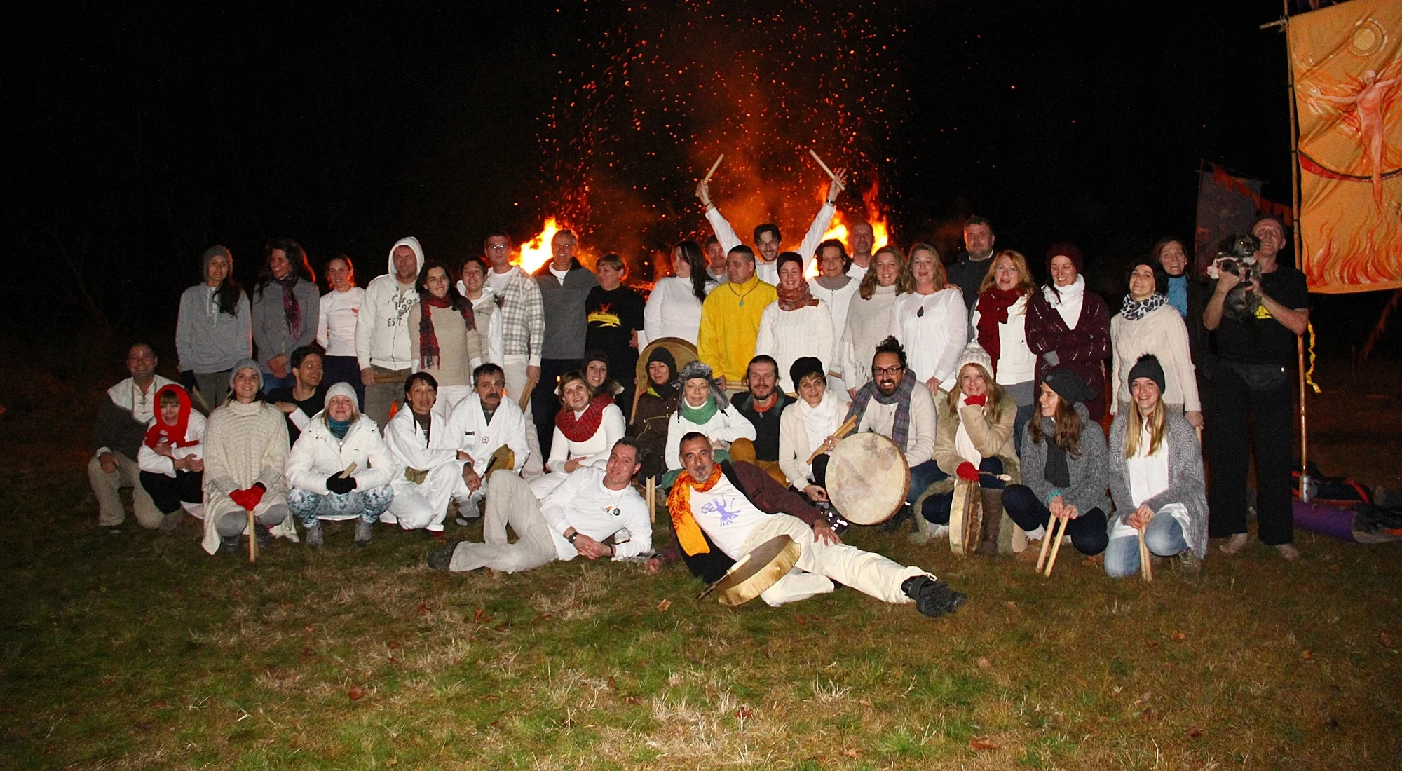 Participants at the 2015 · Winter Four Seasons Firewalk