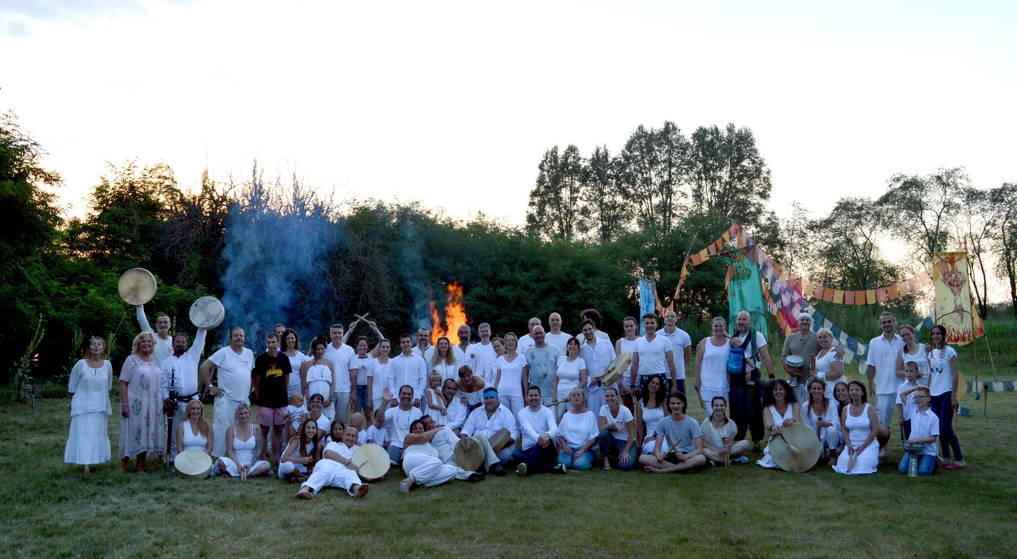 Participants at the 2020 · Summer Four Seasons Firewalk