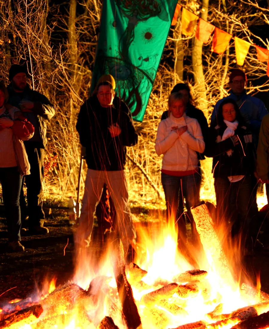 A spring firewalking gathering