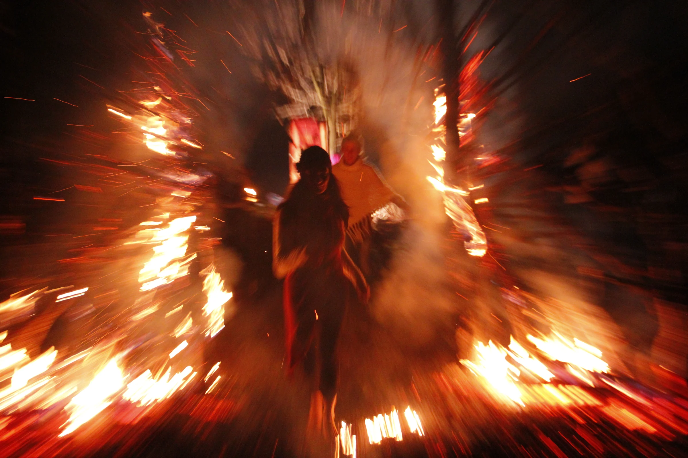 Movement inside the firelight