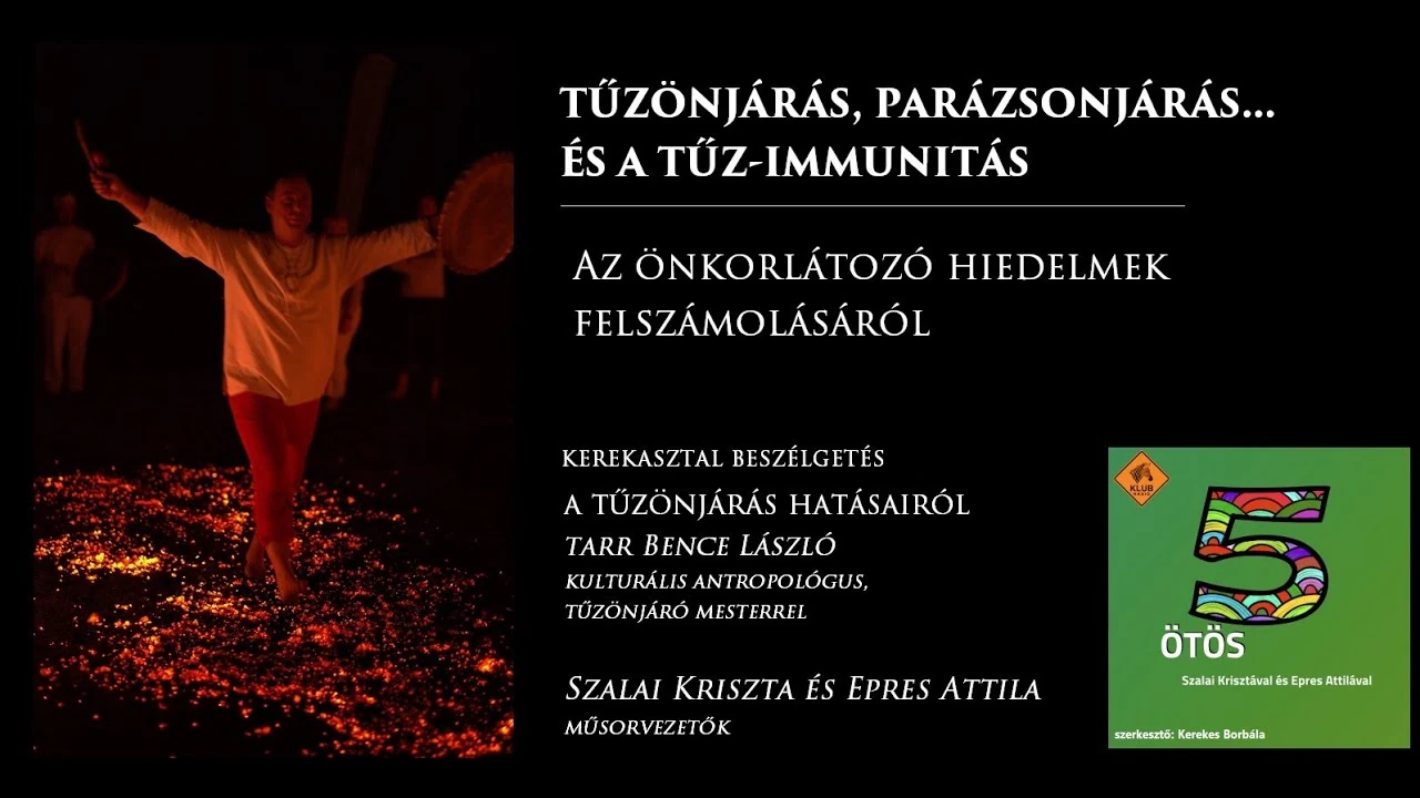 Klubrádió programme artwork for a conversation about firewalking and limiting beliefs