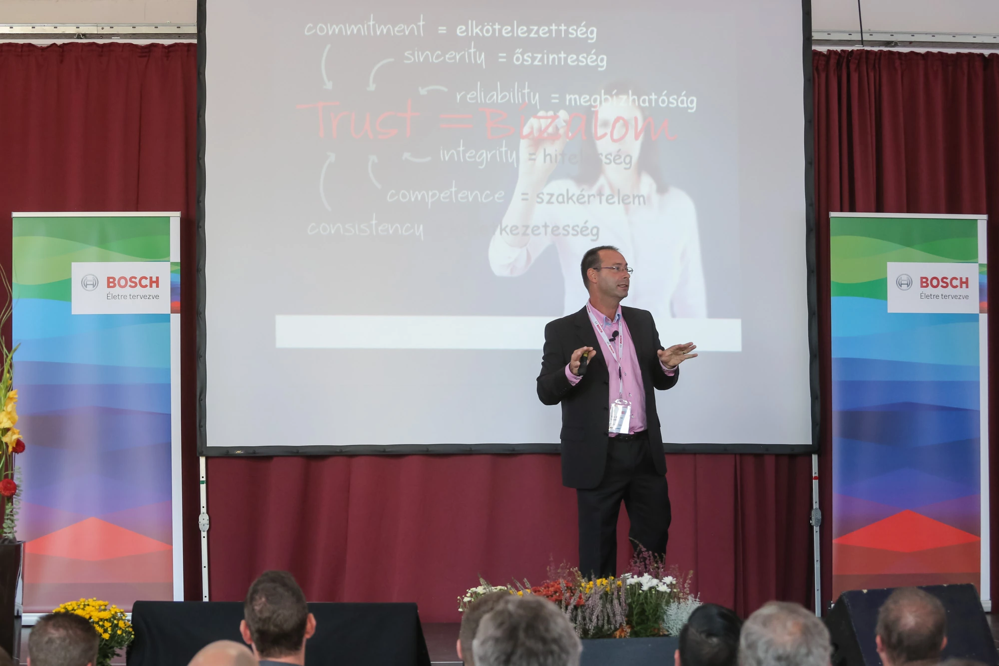 Bence László Tarr speaking to a professional audience at the RBHH Leadership Day